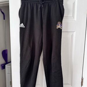 Adidas Black Sweatpants with Logo ECU athletic